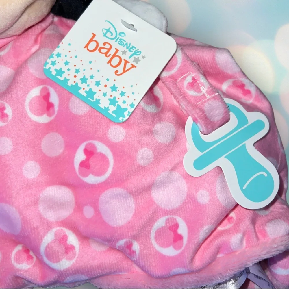 BRAND NEW Disney Minnie Mouse Baby Blanket Lovey With Pacifier Holder - Picture 2 of 4